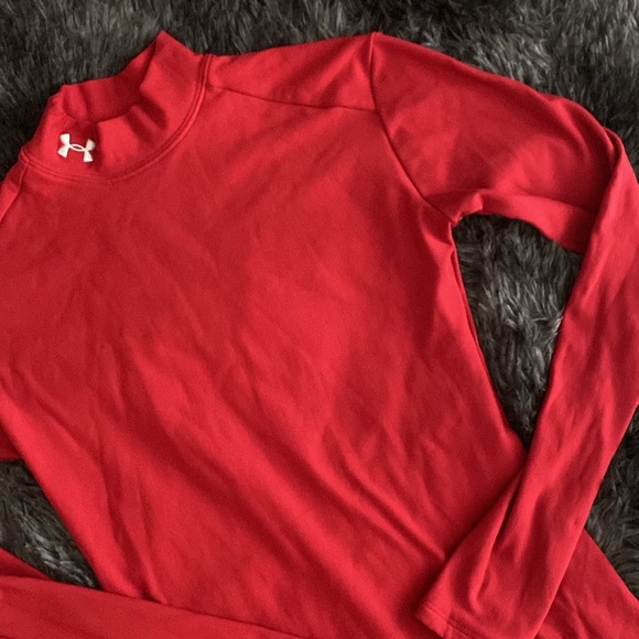 Dark red Under Amour fitted long-sleeve base layer shirt - Picture 3 of 17